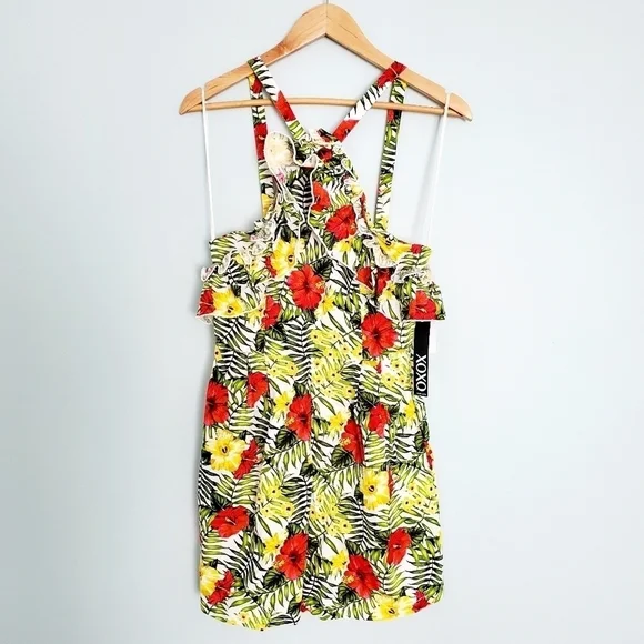 NEW XOXO Tropical Print Romper - Picture 3 of 5